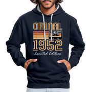 70. Geburtstag Geschenk Pullover Jahrgang 1952 Retro Hoodie - navy/heather grey