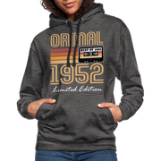 70. Geburtstag Geschenk Pullover Jahrgang 1952 Retro Hoodie - charcoal/black