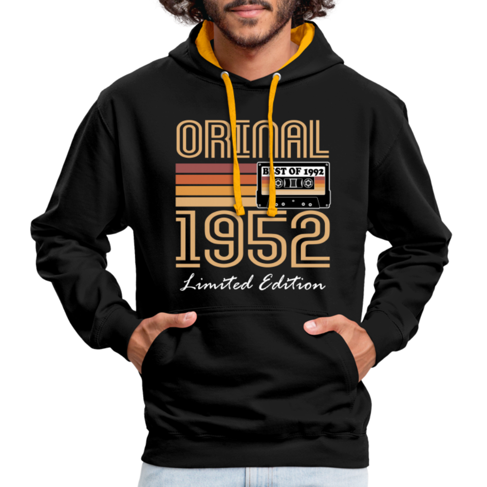 70. Geburtstag Geschenk Pullover Jahrgang 1952 Retro Hoodie - black/gold