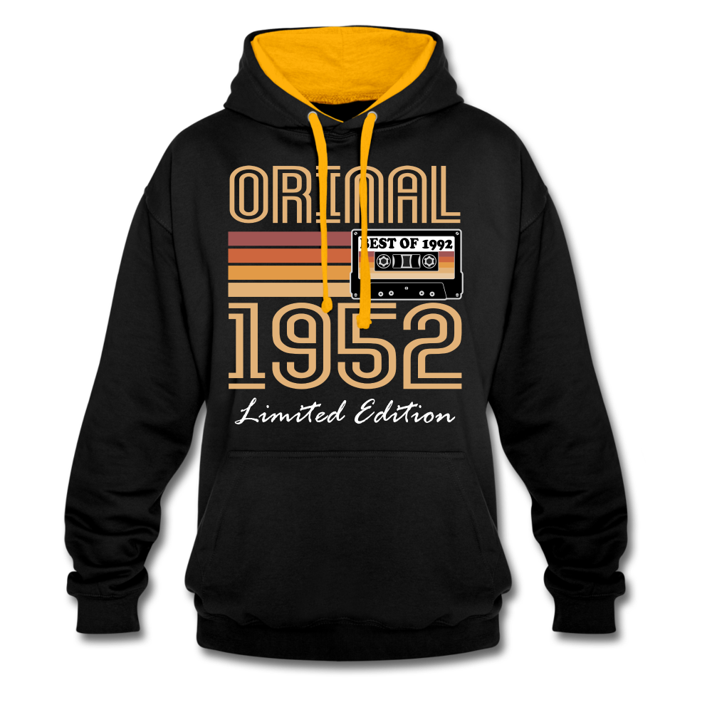 70. Geburtstag Geschenk Pullover Jahrgang 1952 Retro Hoodie - black/gold