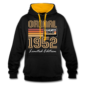 70. Geburtstag Geschenk Pullover Jahrgang 1952 Retro Hoodie - black/gold