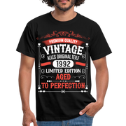 30. Geburtstag 1992 Vintage Style Original Teile Männer Geschenk T-Shirt - black