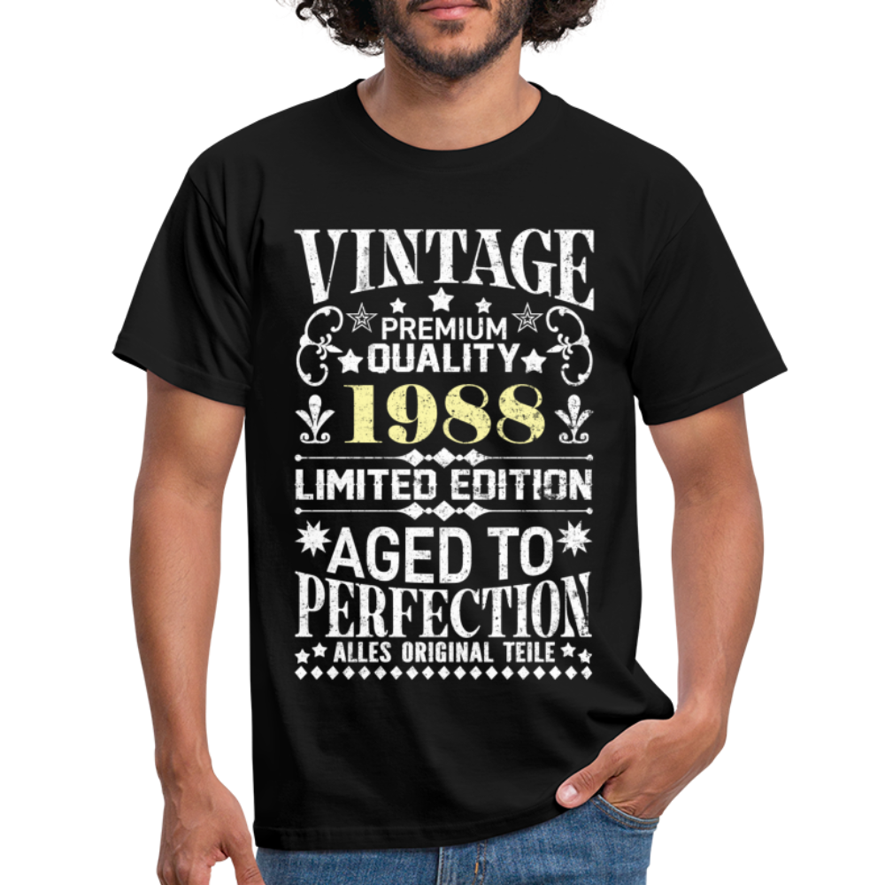 34. Geburtstag Geboren 1988 Vintage Männer Geschenk T-Shirt - black