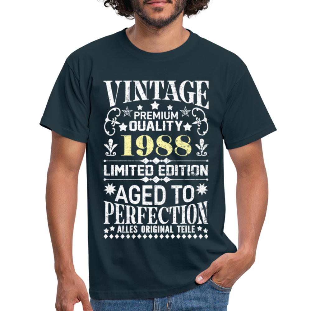 34. Geburtstag Geboren 1988 Vintage Männer Geschenk T-Shirt - navy