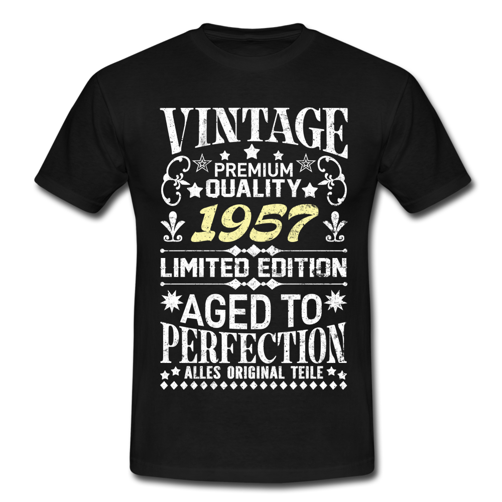 65. Geburtstag Geboren 1957 Vintage Männer Geschenk T-Shirt - black