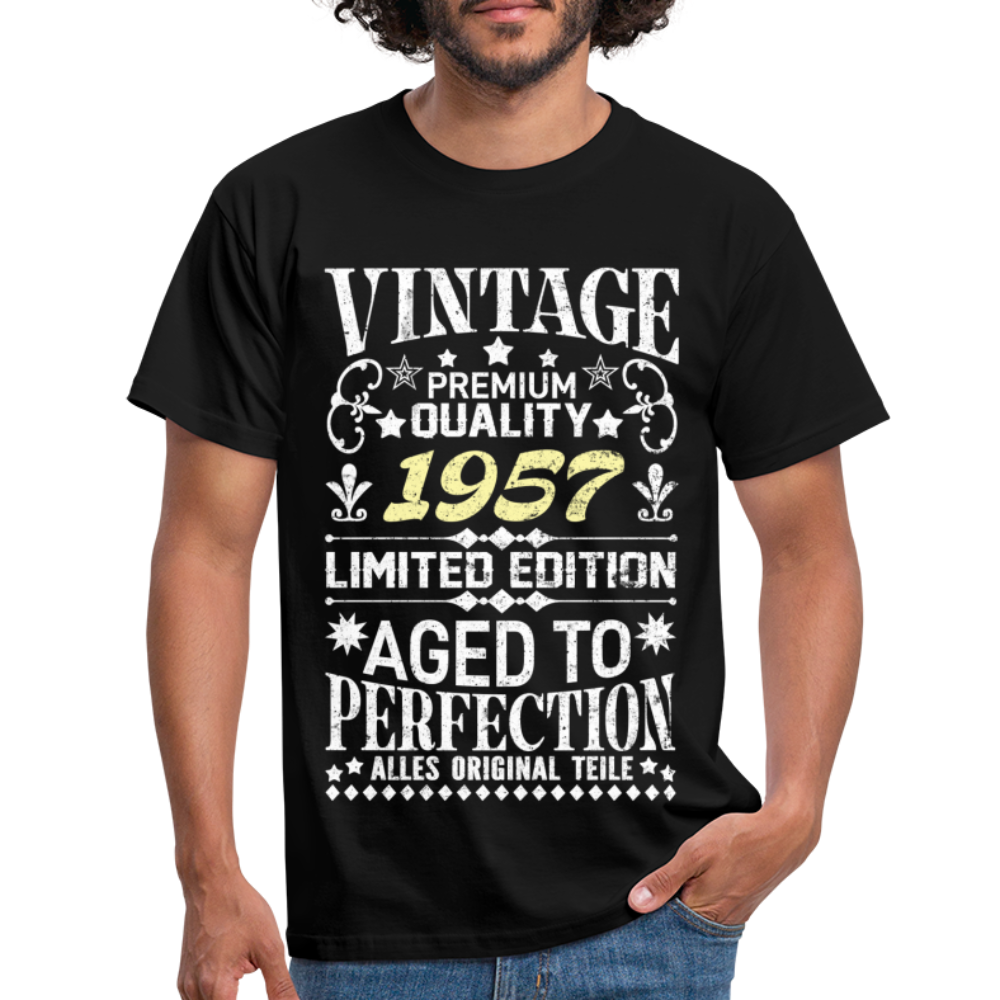 65. Geburtstag Geboren 1957 Vintage Männer Geschenk T-Shirt - black