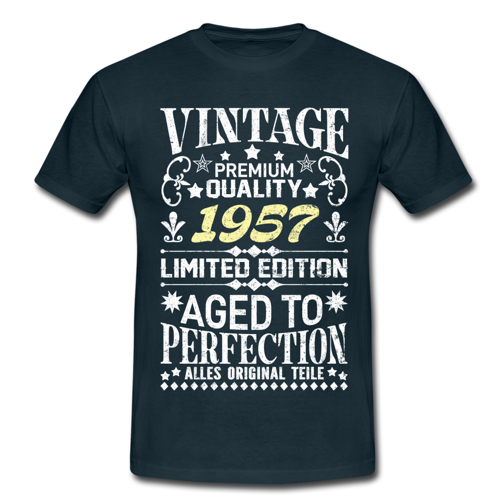 65. Geburtstag Geboren 1957 Vintage Männer Geschenk T-Shirt - navy