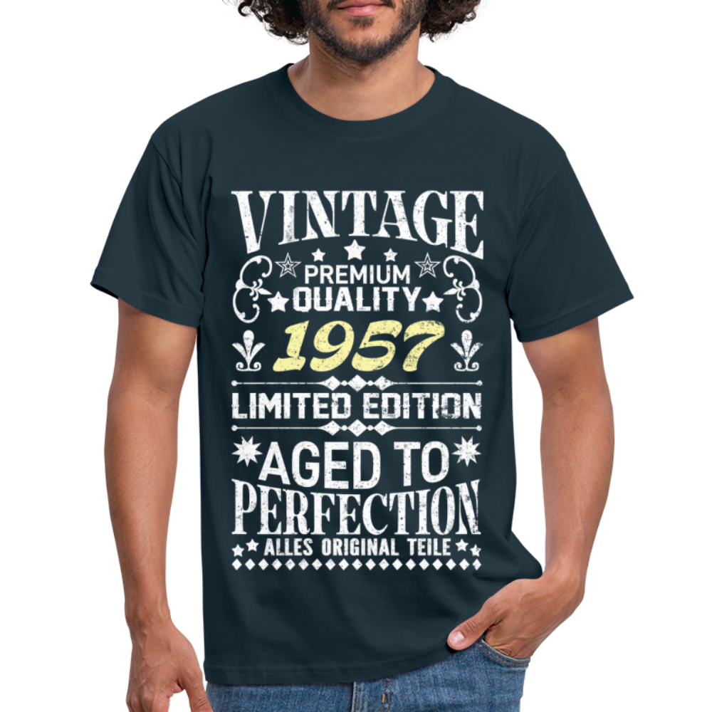 65. Geburtstag Geboren 1957 Vintage Männer Geschenk T-Shirt - navy