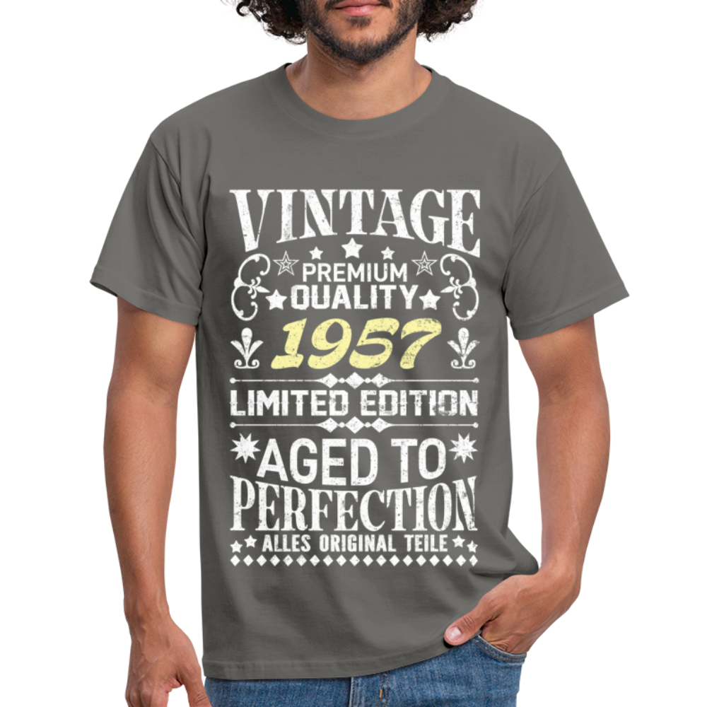 65. Geburtstag Geboren 1957 Vintage Männer Geschenk T-Shirt - graphite grey