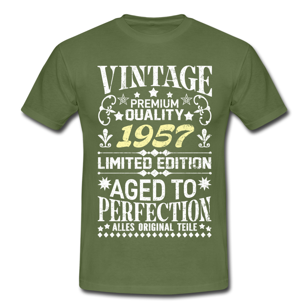 65. Geburtstag Geboren 1957 Vintage Männer Geschenk T-Shirt - military green