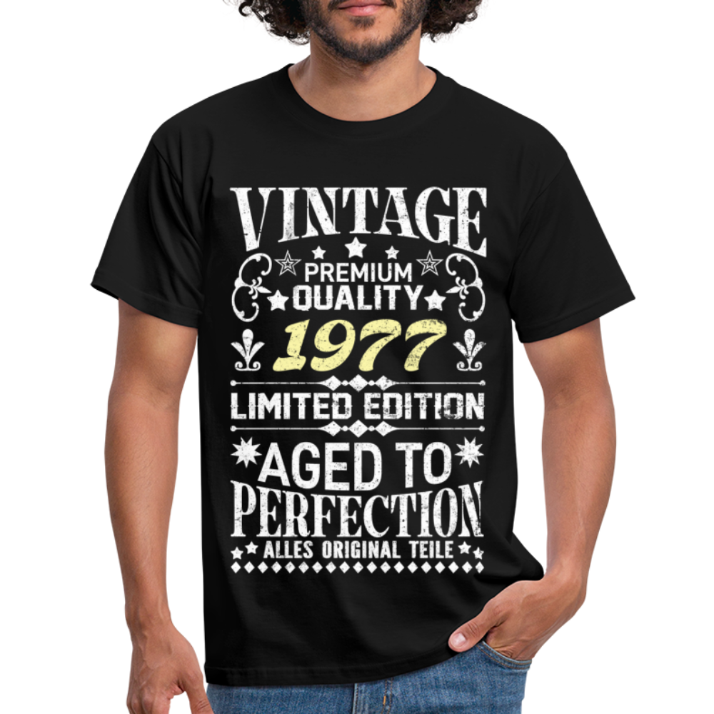 45. Geburtstag Geboren 1977 Vintage Männer Geschenk T-Shirt - black