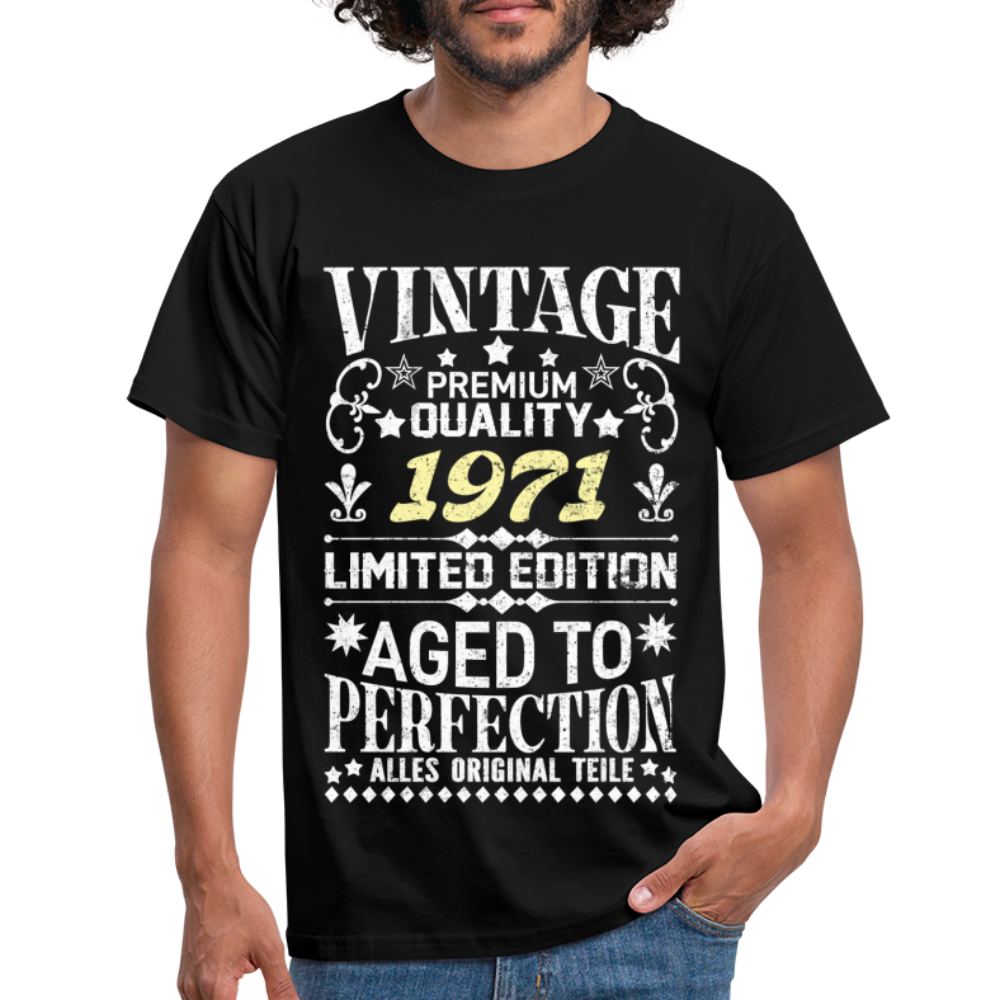 51. Geburtstag Geboren 1971 Vintage Männer Geschenk T-Shirt - black