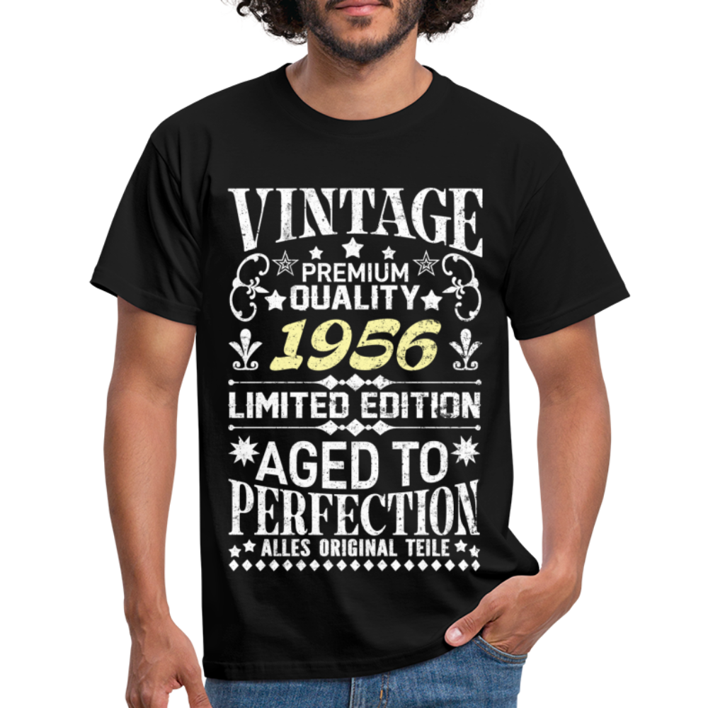 66. Geburtstag Geboren 1956 Vintage Männer Geschenk T-Shirt - black