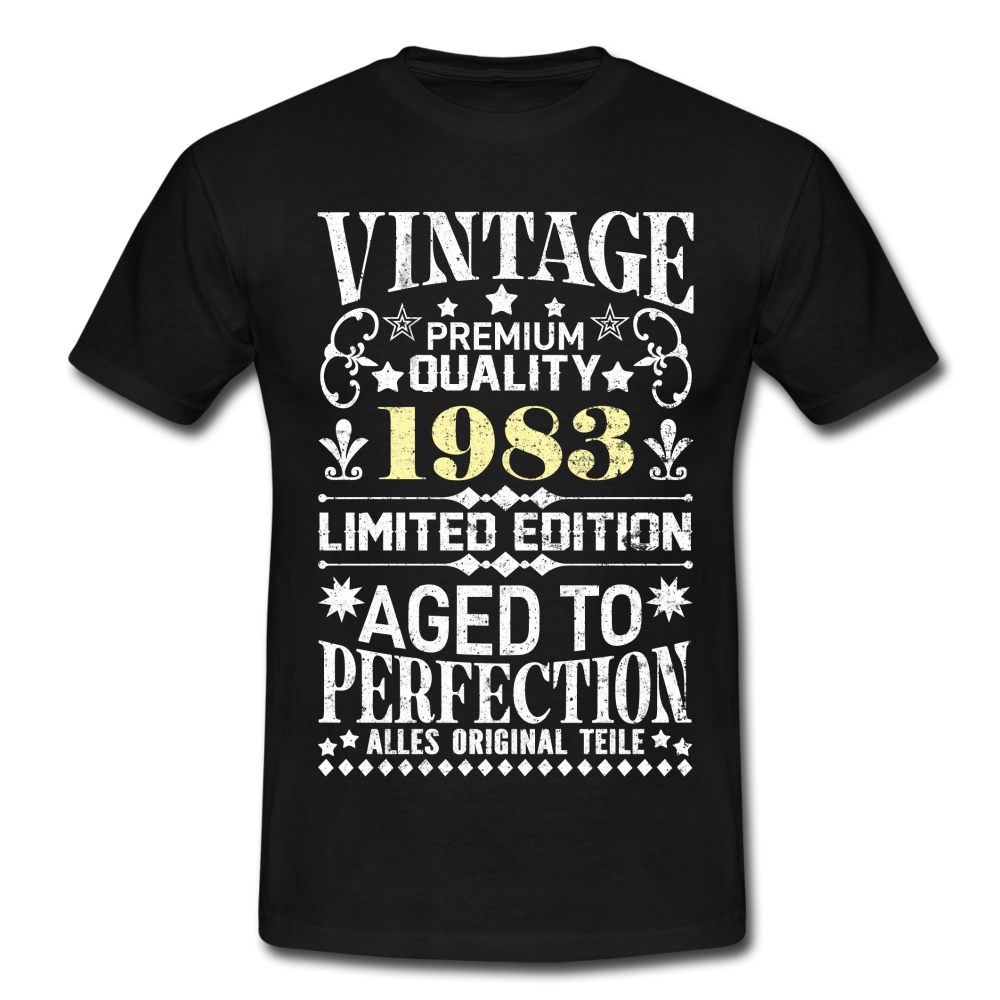 39. Geburtstag Geboren 1983 Vintage Männer Geschenk T-Shirt - black