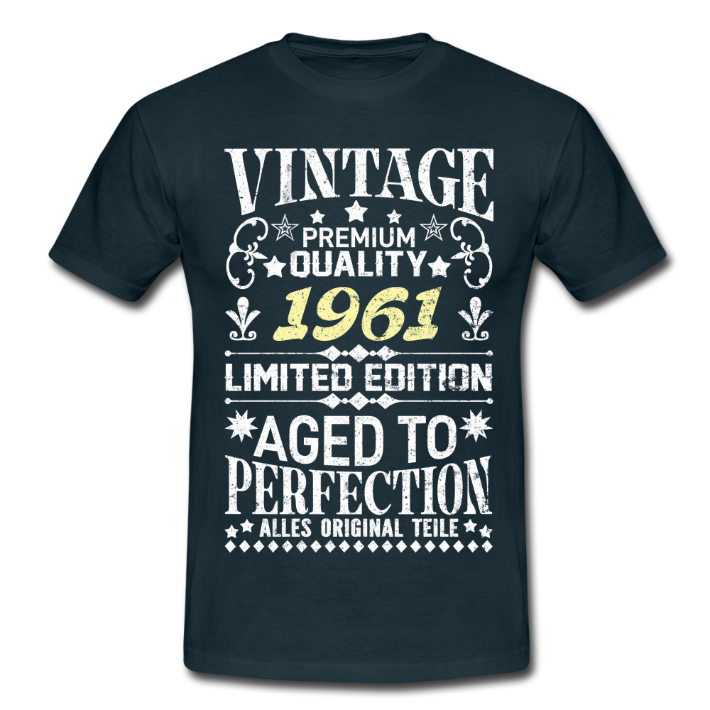 61. Geburtstag Geboren 1961 Vintage Männer Geschenk T-Shirt - navy