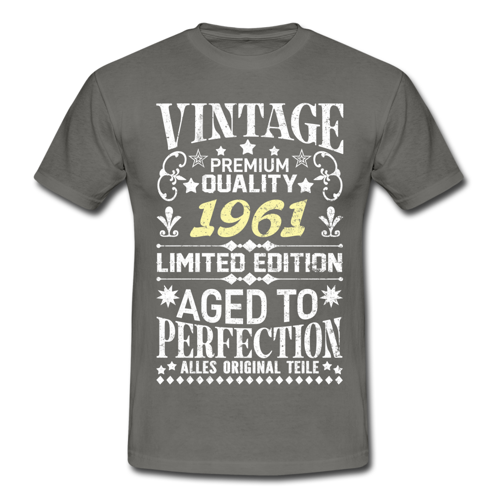 61. Geburtstag Geboren 1961 Vintage Männer Geschenk T-Shirt - graphite grey