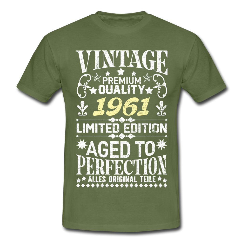 61. Geburtstag Geboren 1961 Vintage Männer Geschenk T-Shirt - military green