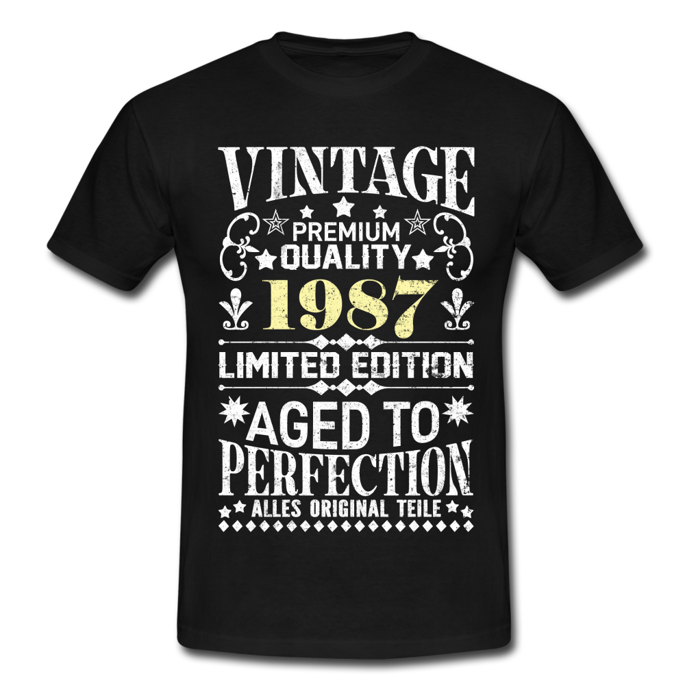 35. Geburtstag Geboren 1987 Vintage Männer Geschenk T-Shirt - black