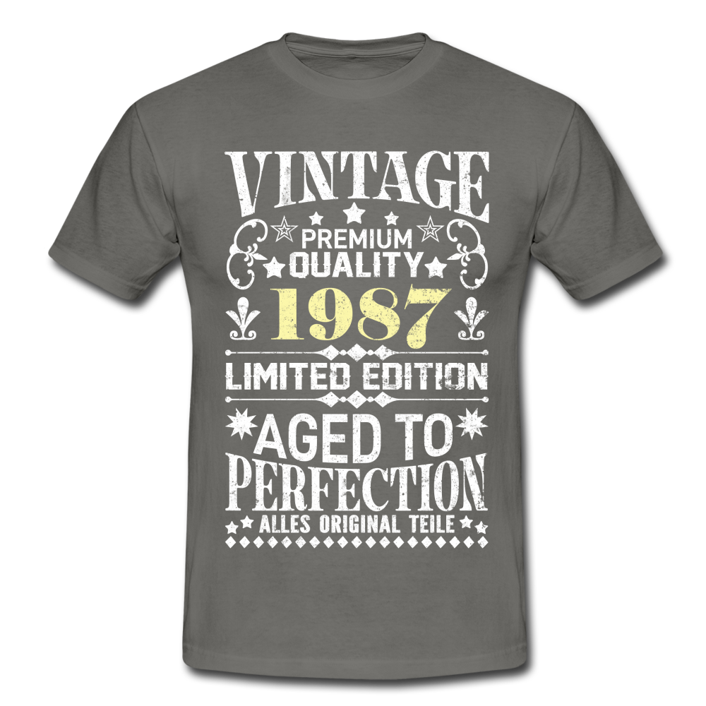 35. Geburtstag Geboren 1987 Vintage Männer Geschenk T-Shirt - graphite grey