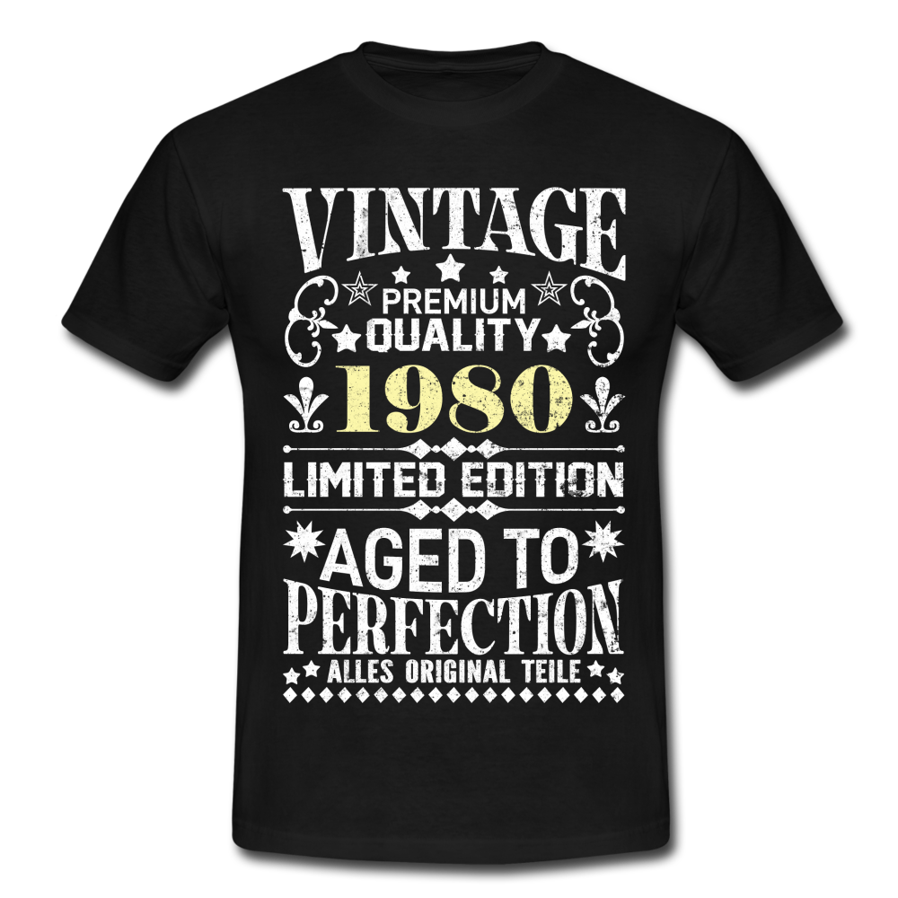 42. Geburtstag Geboren 1980 Vintage Männer Geschenk T-Shirt - black