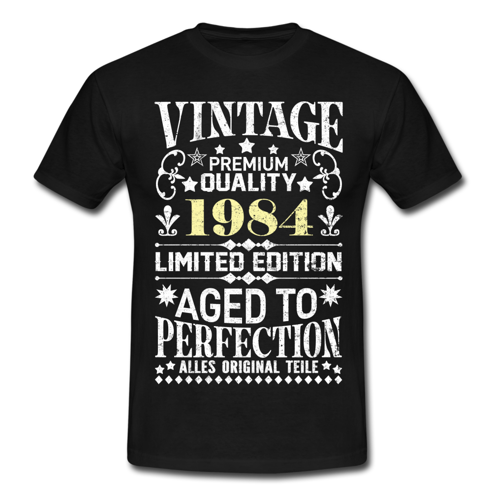 38. Geburtstag Geboren 1984 Vintage Männer Geschenk T-Shirt - black