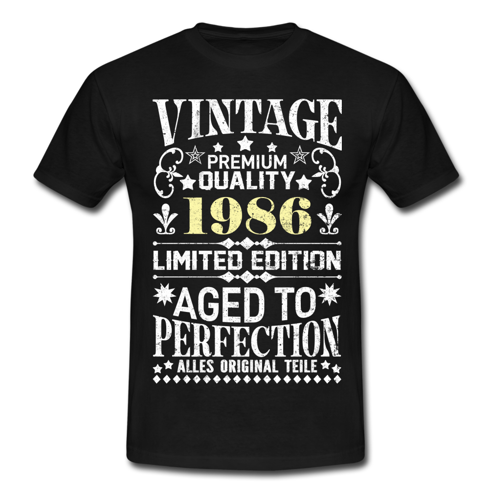 36. Geburtstag Geboren 1986 Vintage Männer Geschenk T-Shirt - black
