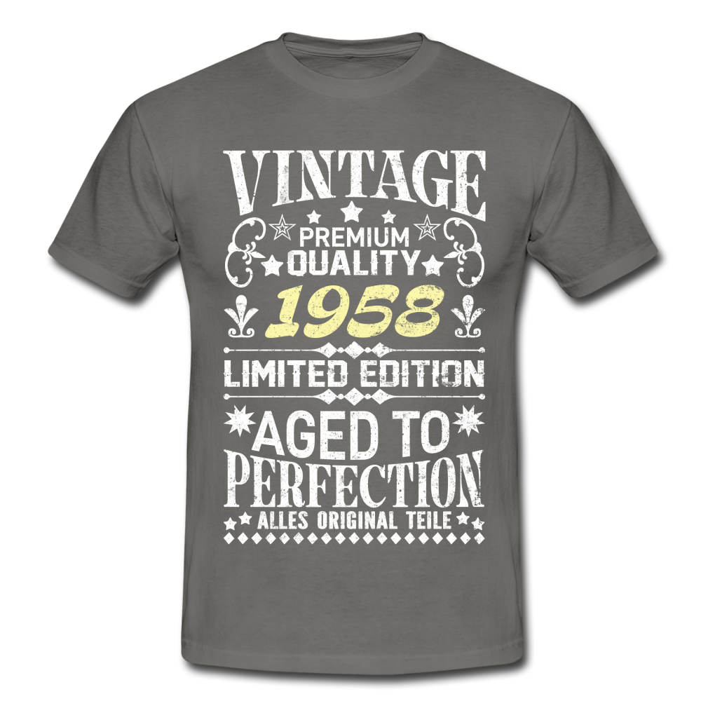 64. Geburtstag Geboren 1958 Vintage Männer Geschenk T-Shirt - graphite grey