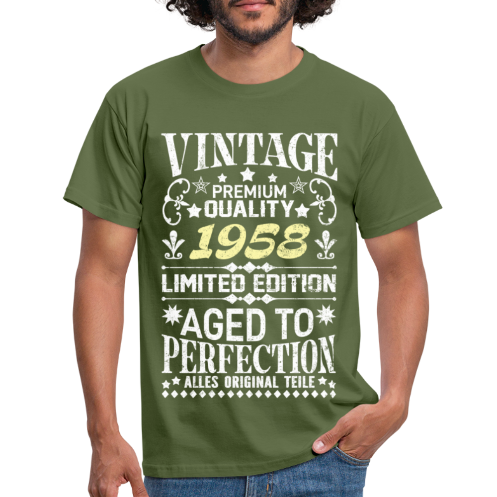 64. Geburtstag Geboren 1958 Vintage Männer Geschenk T-Shirt - military green