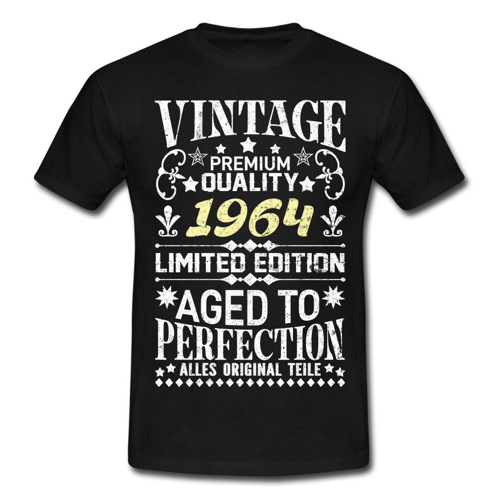 58. Geburtstag Geboren 1964 Vintage Männer Geschenk T-Shirt - black