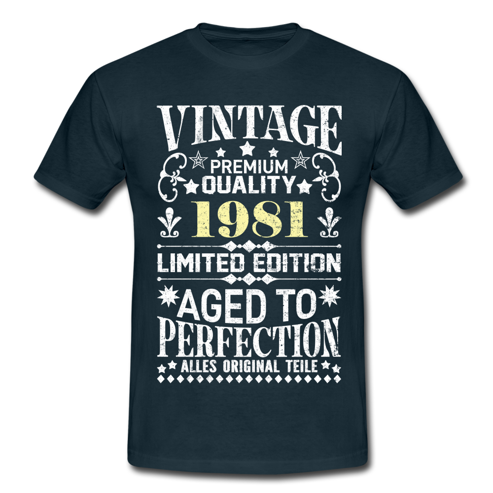 41. Geburtstag Geboren 1981 Vintage Männer Geschenk T-Shirt - navy