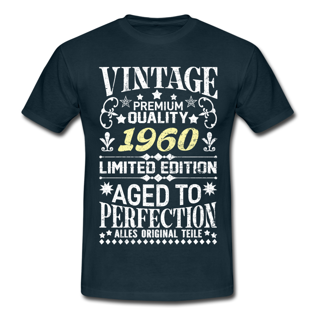 62. Geburtstag Geboren 1960 Vintage Männer Geschenk T-Shirt - navy