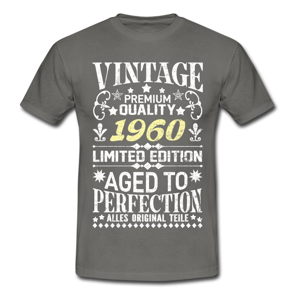 62. Geburtstag Geboren 1960 Vintage Männer Geschenk T-Shirt - graphite grey