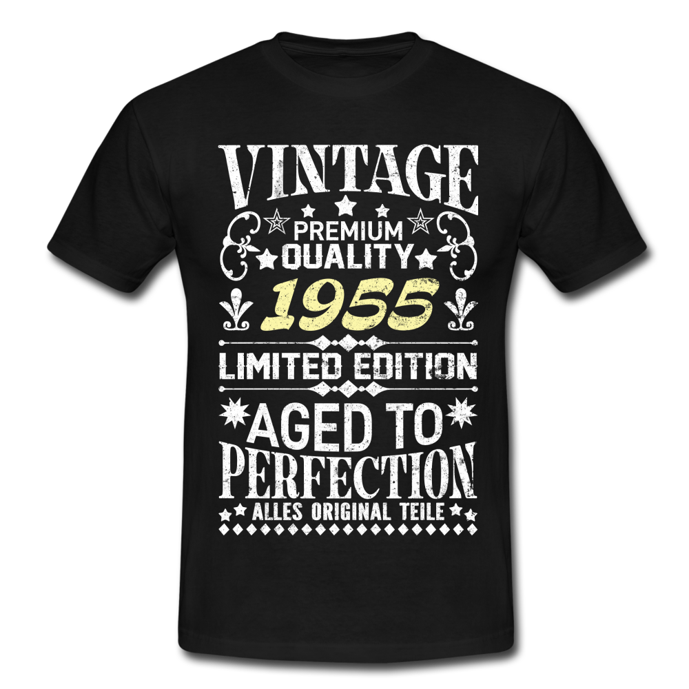 67. Geburtstag Geboren 1955 Vintage Männer Geschenk T-Shirt - black
