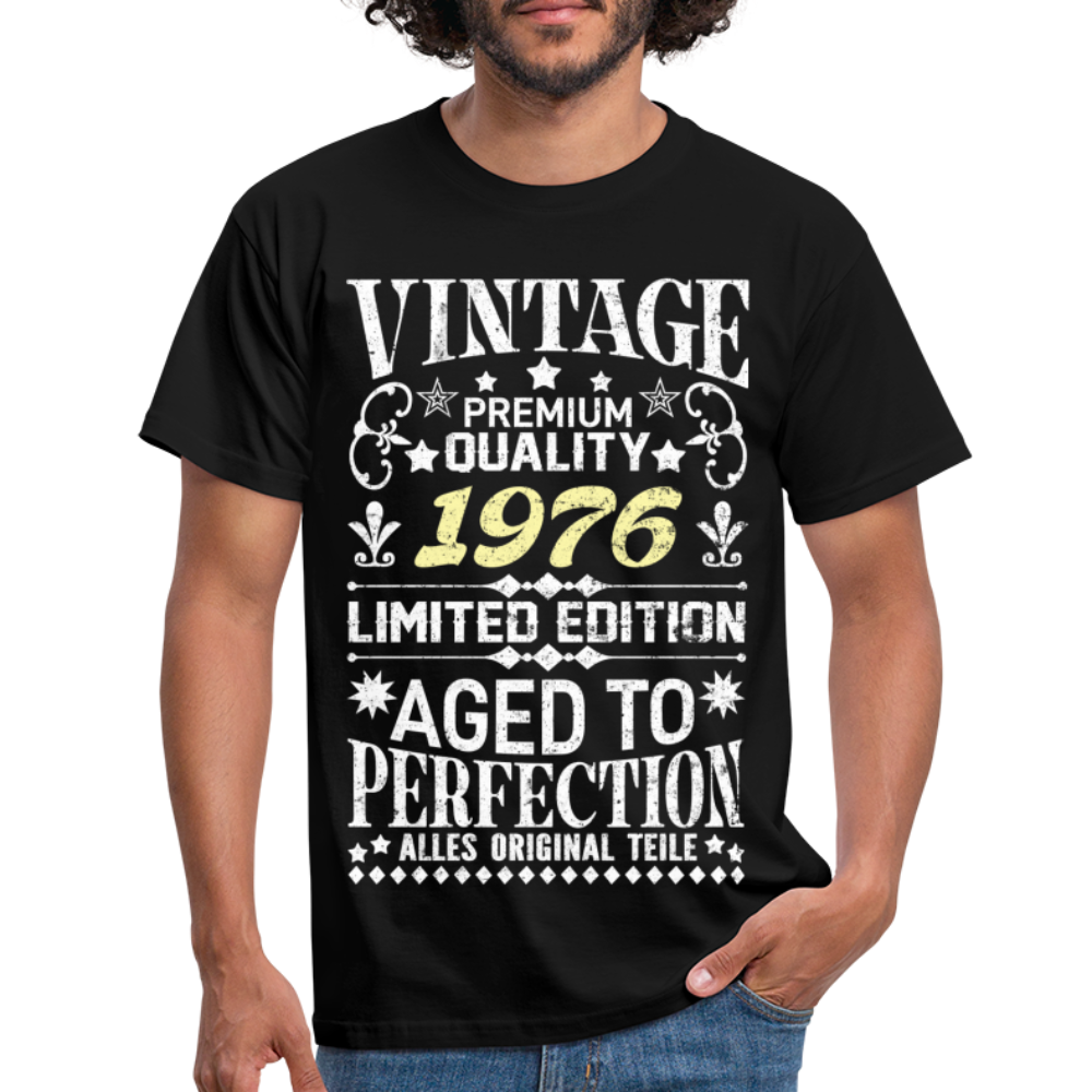 46. Geburtstag Geboren 1976 Vintage Männer Geschenk T-Shirt - black