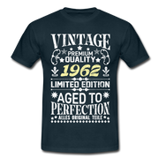 60. Geburtstag Geboren 1962 Vintage Männer Geschenk T-Shirt - navy