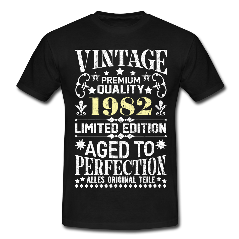 40. Geburtstag Geboren 1982 Vintage Männer Geschenk T-Shirt - black