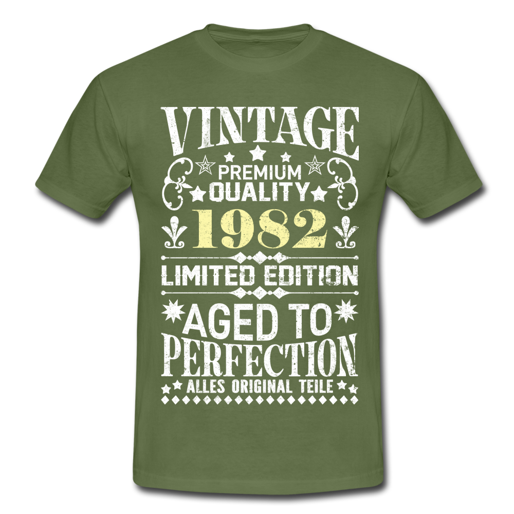 40. Geburtstag Geboren 1982 Vintage Männer Geschenk T-Shirt - military green