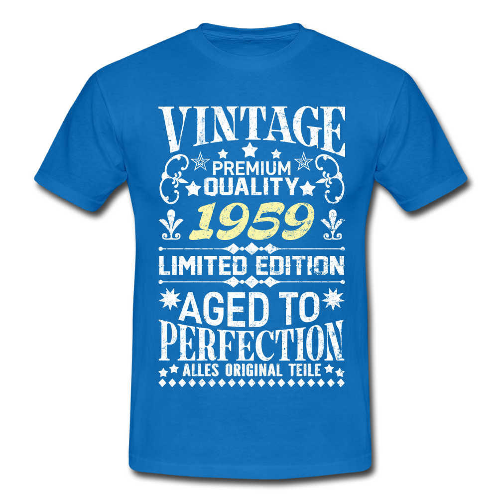 63. Geburtstag Geboren 1959 Vintage Männer Geschenk T-Shirt - royal blue
