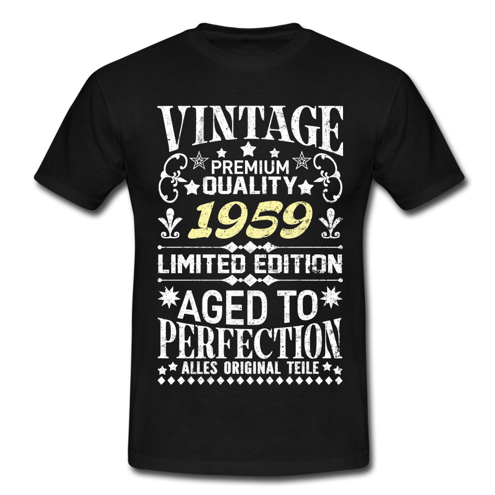 63. Geburtstag Geboren 1959 Vintage Männer Geschenk T-Shirt - black