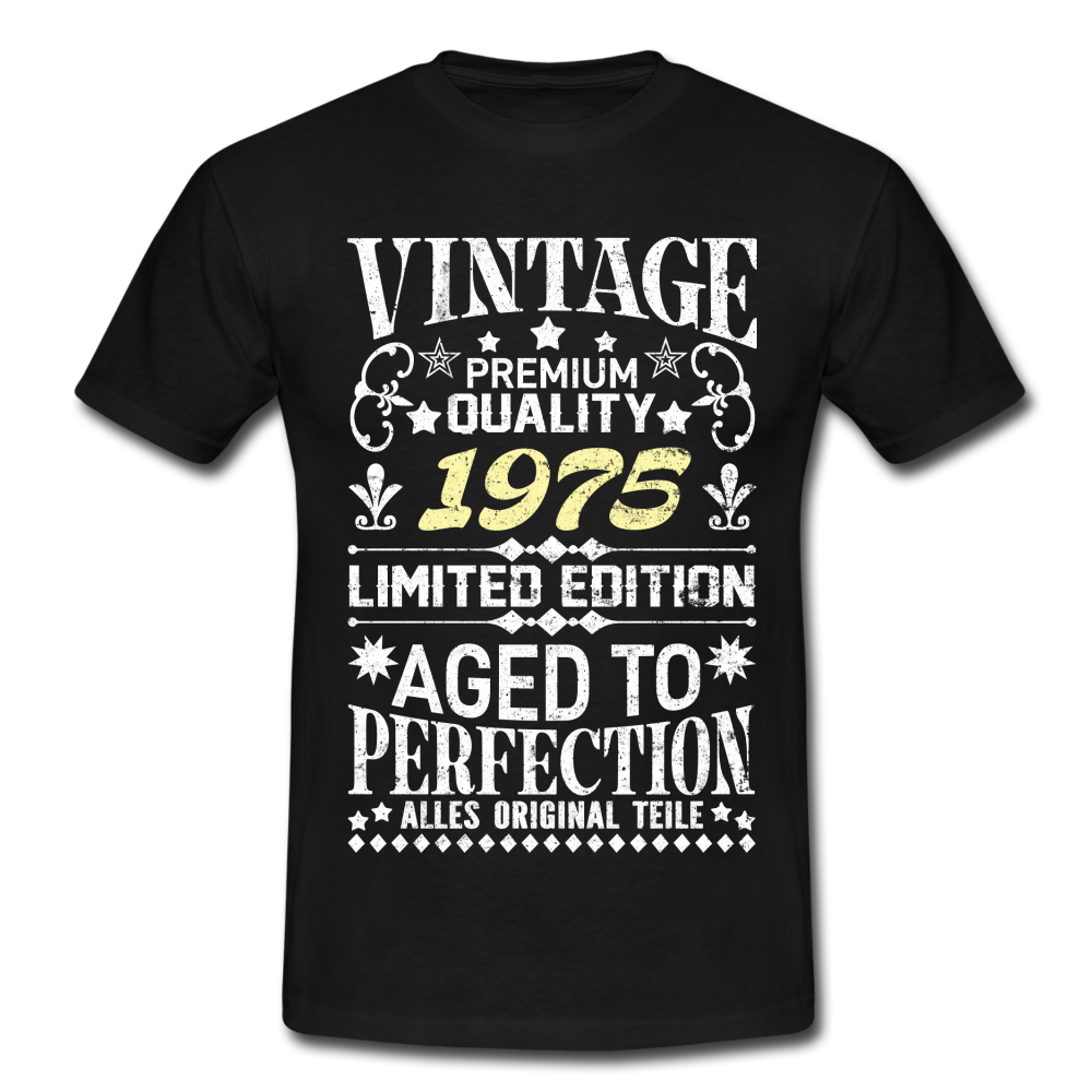47. Geburtstag Geboren 1975 Vintage Männer Geschenk T-Shirt - black