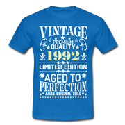 30. Geburtstag Geboren 1992 Vintage Männer Geschenk T-Shirt - royal blue