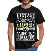 30. Geburtstag Geboren 1992 Vintage Männer Geschenk T-Shirt - black