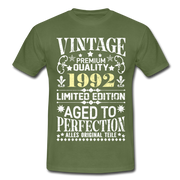 30. Geburtstag Geboren 1992 Vintage Männer Geschenk T-Shirt - military green