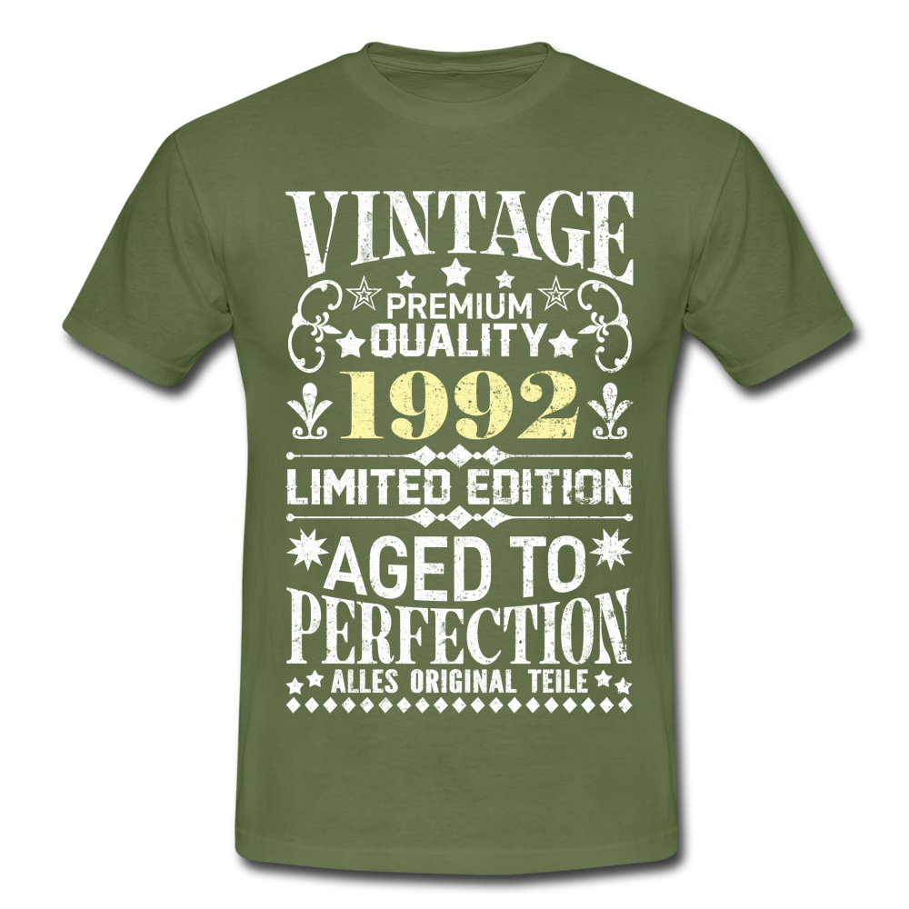 30. Geburtstag Geboren 1992 Vintage Männer Geschenk T-Shirt - military green