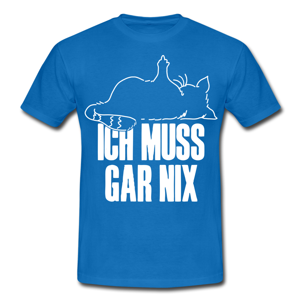 Faule Katze Stinkefinger Ich Muss Gar Nix Lustiges Witziges Männer T-Shirt - royal blue