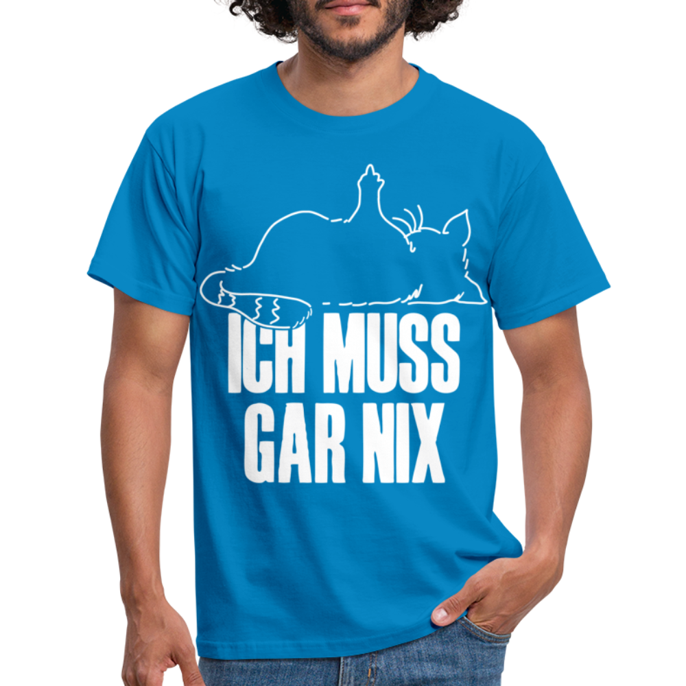 Faule Katze Stinkefinger Ich Muss Gar Nix Lustiges Witziges Männer T-Shirt - royal blue