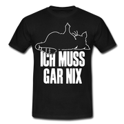 Faule Katze Stinkefinger Ich Muss Gar Nix Lustiges Witziges Männer T-Shirt - black