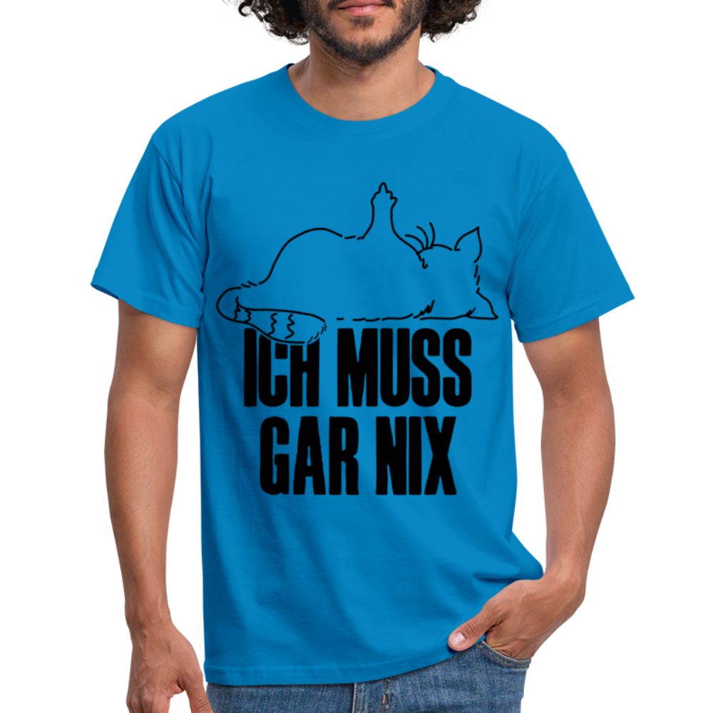 Faule Katze Stinkefinger Ich Muss Gar Nix Lustiges Witziges Männer T-Shirt - royal blue