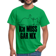Faule Katze Stinkefinger Ich Muss Gar Nix Lustiges Witziges Männer T-Shirt - kelly green