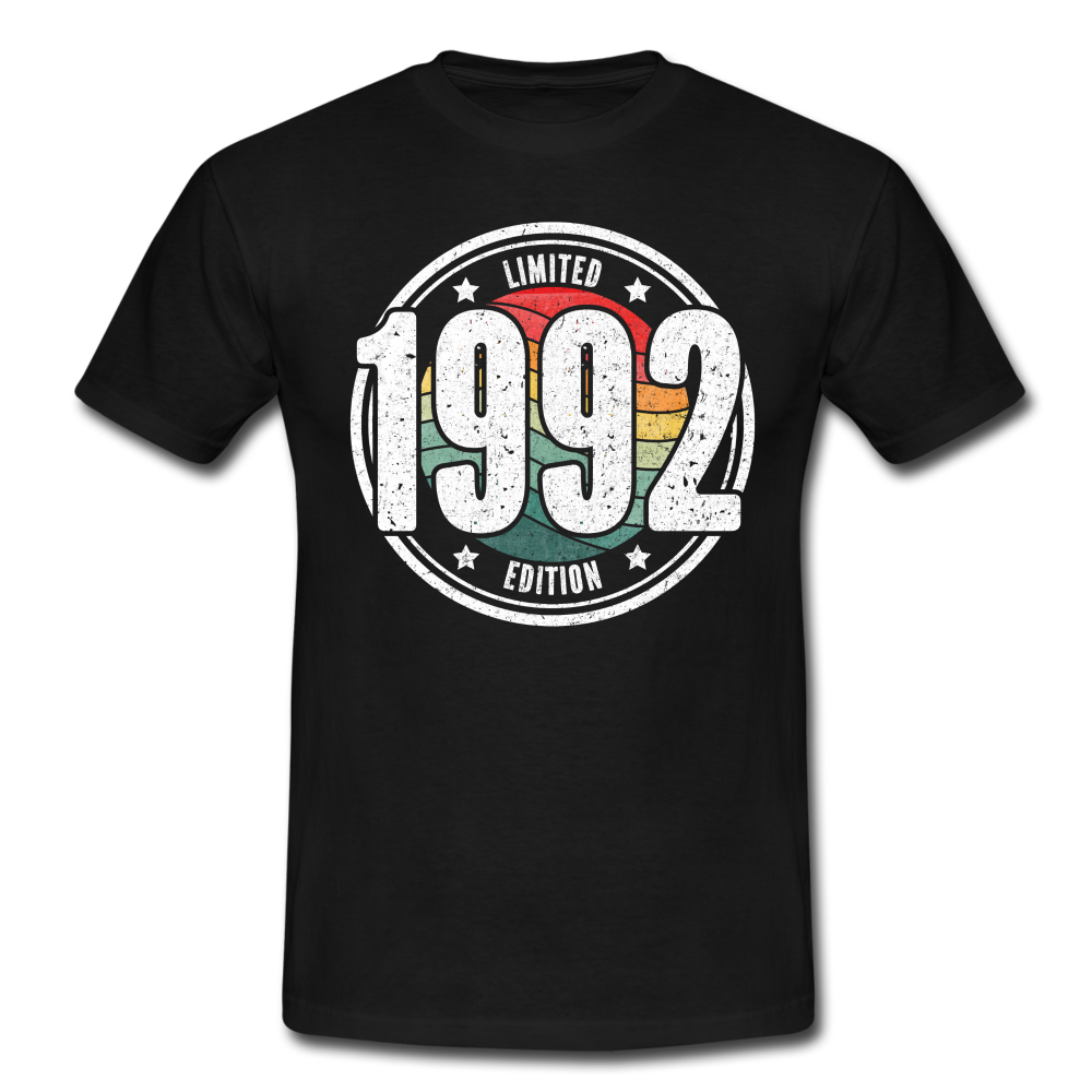 30. Geburtstag 1992 Limited Edition Retro Style Geschenk T-Shirt - black